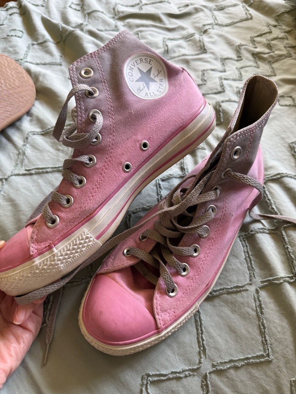 Converse Pink and gray ombré High-Top Canvas Sneakers
